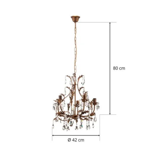 Kroonluchter Botte van metaal 5-lamps brons