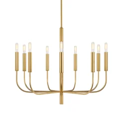 Kroonluchter Brianna 9-lamps gebronsd-messing