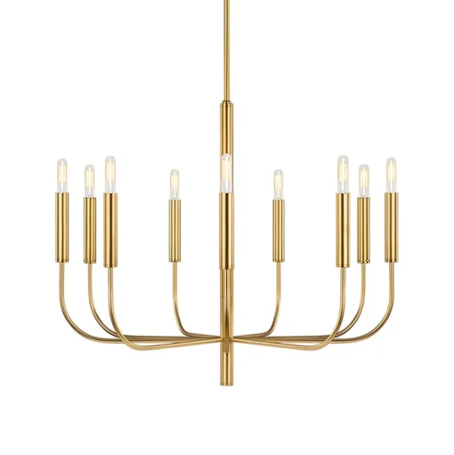 Kroonluchter Brianna 9-lamps gebronsd-messing