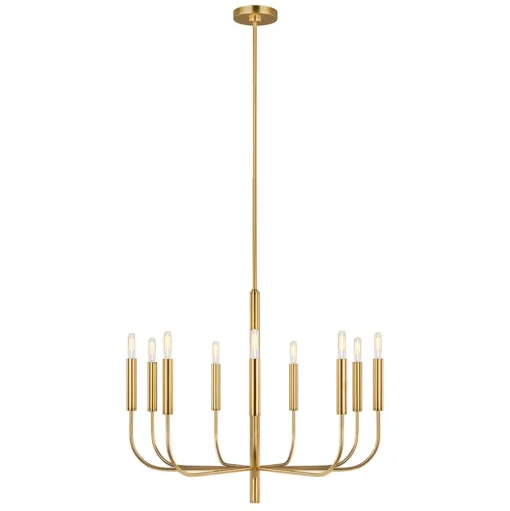 Kroonluchter Brianna 9-lamps gebronsd-messing