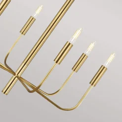 Kroonluchter Brianna, 6-lamps, brons gepolijst