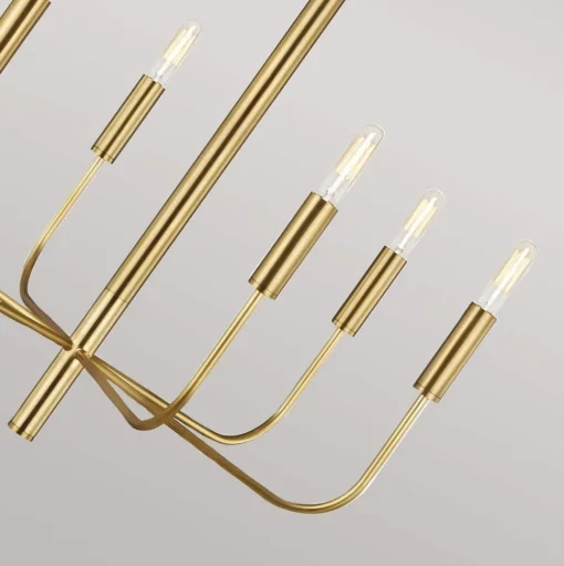 Kroonluchter Brianna, 6-lamps, brons gepolijst