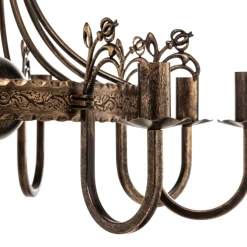 Kroonluchter Castle donker met de hand gepatineerd 8-lamps