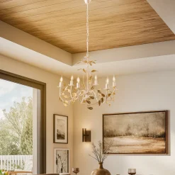 Kroonluchter Collana metaal 6-lamps ivoor