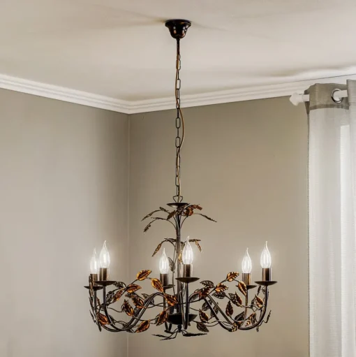 Kroonluchter Collana metaal 6-lamps brons
