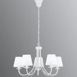 Kroonluchter Cortez, wit, 5-lamps