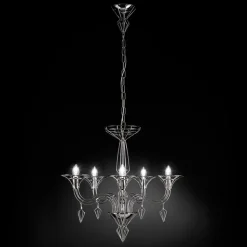 Kroonluchter Dedalo 5-lamps chroom