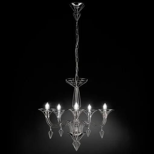 Kroonluchter Dedalo 5-lamps chroom