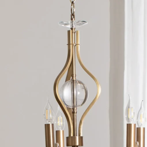 Kroonluchter Elizabeth 105x55 cm metaal/glas 8flg. antiek goud