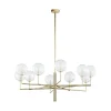 Kroonluchter Feme, goudkleurig, glas, 10-lamps, G9