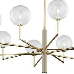 Kroonluchter Feme, goudkleurig, glas, 10-lamps, G9