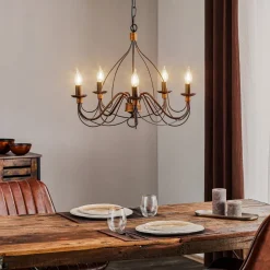 Kroonluchter Fiamma Marrone 5-lamps zonder kappen