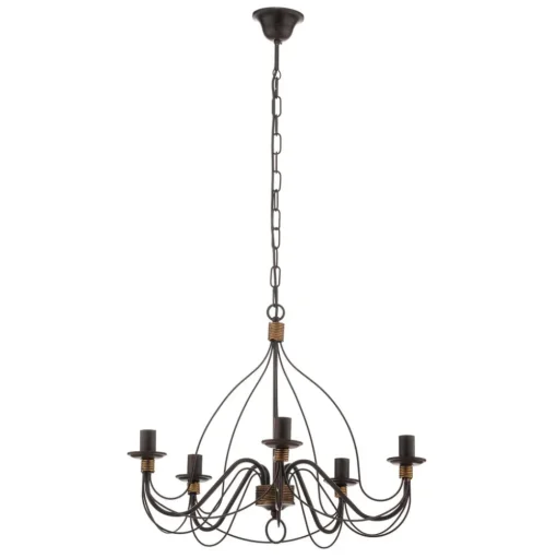 Kroonluchter Fiamma Marrone 5-lamps zonder kappen