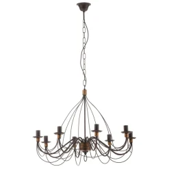 Kroonluchter Fiamma Marrone 8-lamps zonder kappen