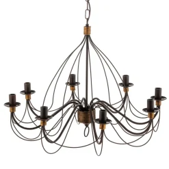 Kroonluchter Fiamma Marrone 8-lamps zonder kappen