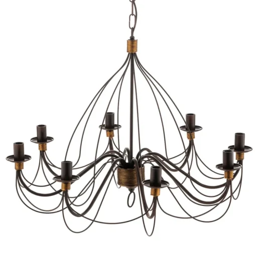 Kroonluchter Fiamma Marrone 8-lamps zonder kappen