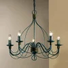 Kroonluchter FILO, 5-lichts, blauw-zwart