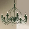 Kroonluchter FILO, 8-lichts, groen-antiek