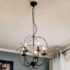 Kroonluchter Globe 5-lamps zwart