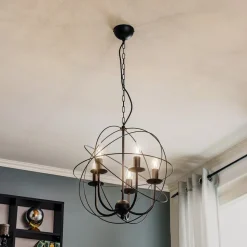 Kroonluchter Globe 5-lamps zwart