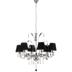 Kroonluchter Jacqueline, 6-lamps, zwart