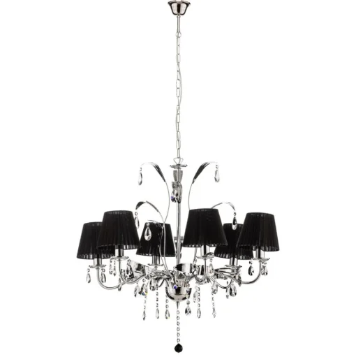 Kroonluchter Jacqueline, 6-lamps, zwart