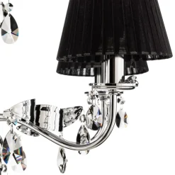 Kroonluchter Jacqueline, 6-lamps, zwart