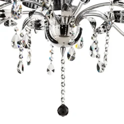 Kroonluchter Jacqueline, 6-lamps, zwart
