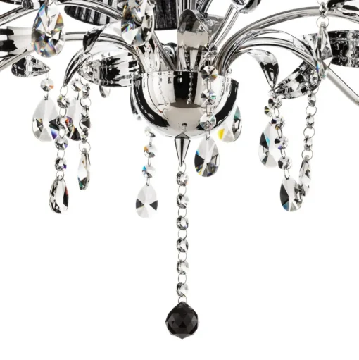 Kroonluchter Jacqueline, 6-lamps, zwart