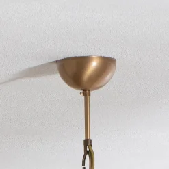 Kroonluchter Jadina, goud antiek, 6-lamps, Ø 62 cm metaal/glas