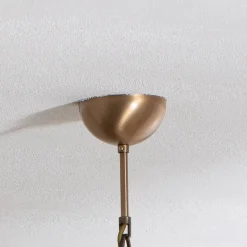 Kroonluchter Jadina, goud antiek, 4-lamps, Ø 50 cm metaal/glas