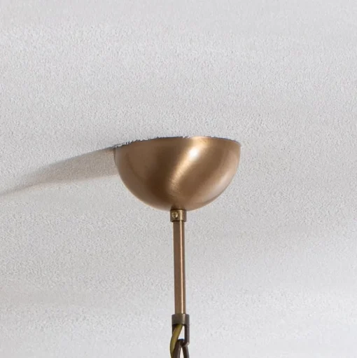 Kroonluchter Jadina, goud antiek, 4-lamps, Ø 50 cm metaal/glas