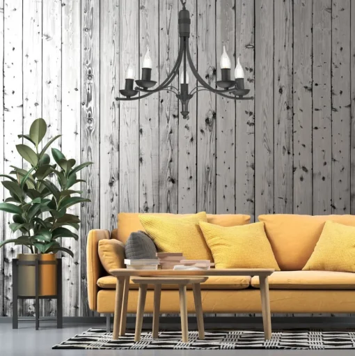 Kroonluchter Kandela, 5-lamps, zwart