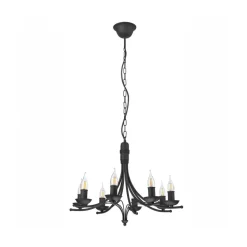 Kroonluchter Kandela, 8-lamps, zwart