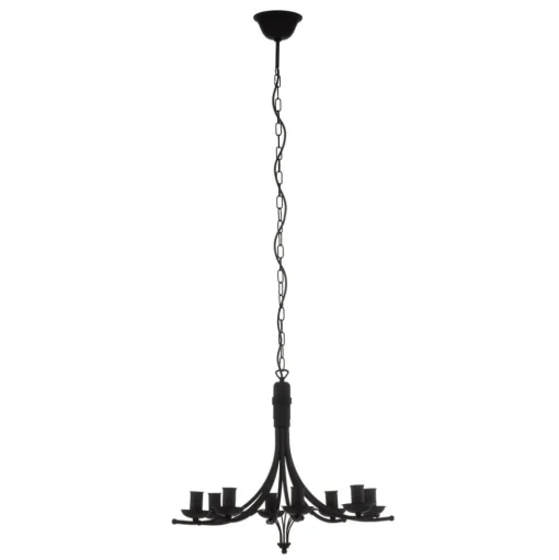 Kroonluchter Kandela, 8-lamps, zwart