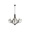 Kroonluchter Lodge, 8-lamps, zwart