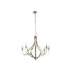 Kroonluchter Lodge, 8-lamps, zilver
