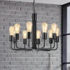 Kroonluchter Malou, 10-lamps, zwart