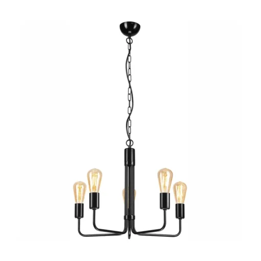 Kroonluchter Malou, 5-lamps, zwart