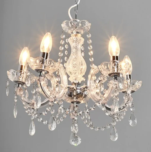Kroonluchter Marie Therese, chroom, 5-lamps