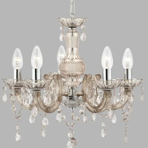 Kroonluchter Marie Therese, bruin, 5-lamps