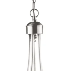 Kroonluchter Maypole satijn zilver, 5-lamps