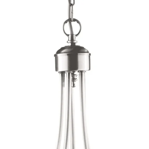 Kroonluchter Maypole satijn zilver, 5-lamps