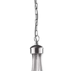 Kroonluchter Maypole satijn zilver, 8-lamps