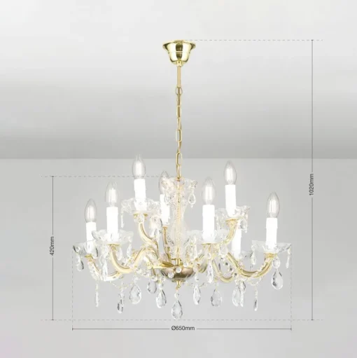 Kroonluchter met ornamenten, 9-lamps