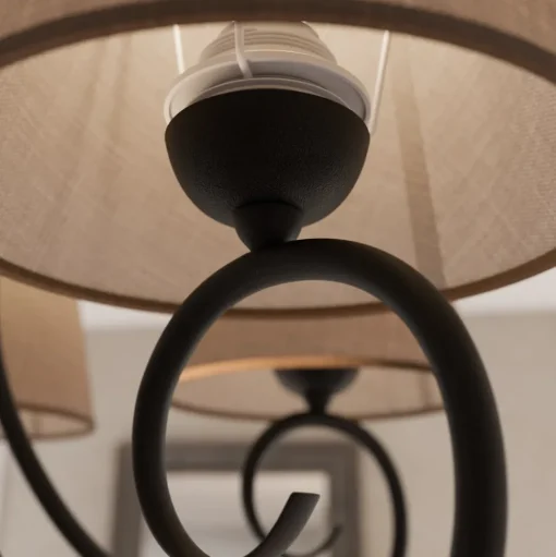 Kroonluchter Midgrad, 5-lamps, bruin