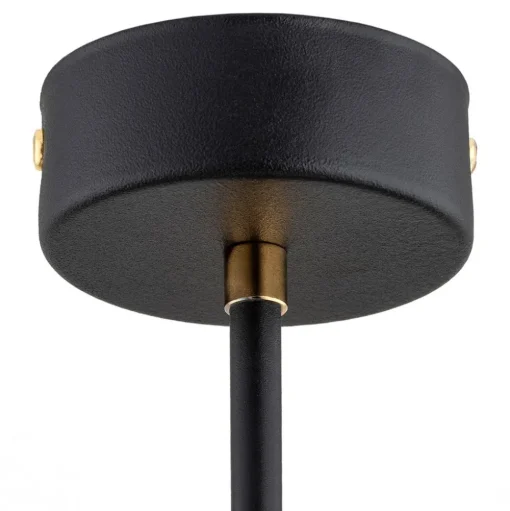 Kroonluchter Ravello, 5-lamps, zwart/wit/goud