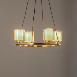 Kroonluchter Ressa Ø 59 cm antiek messing, 4-lamps.