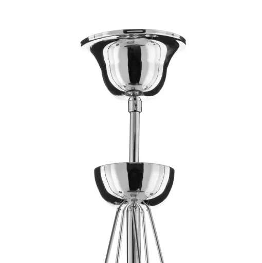Kroonluchter Retro in zilver, 6-lamps, 75 cm