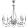 Kroonluchter retro, 8-lamps 75cm, chroom